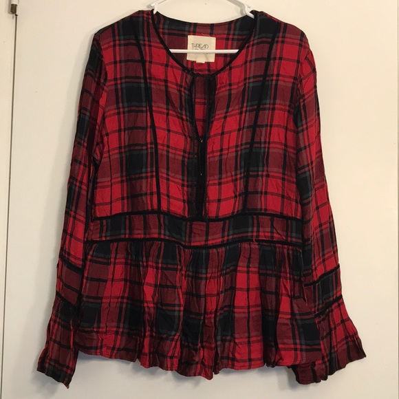 Thread & Supply Tops - Thread & Supply Red Plaid Shirt